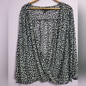 Torrid Cover Up Top, Leopard Print Swimsuit Cover 1x -  3x